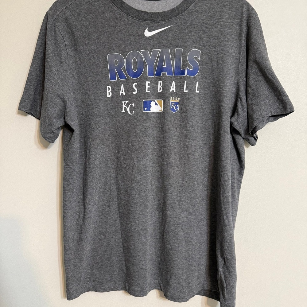 Nike Kansas City Royals MLB Dri-FIT T-Shirt Mens Large Gray Authentic Collection